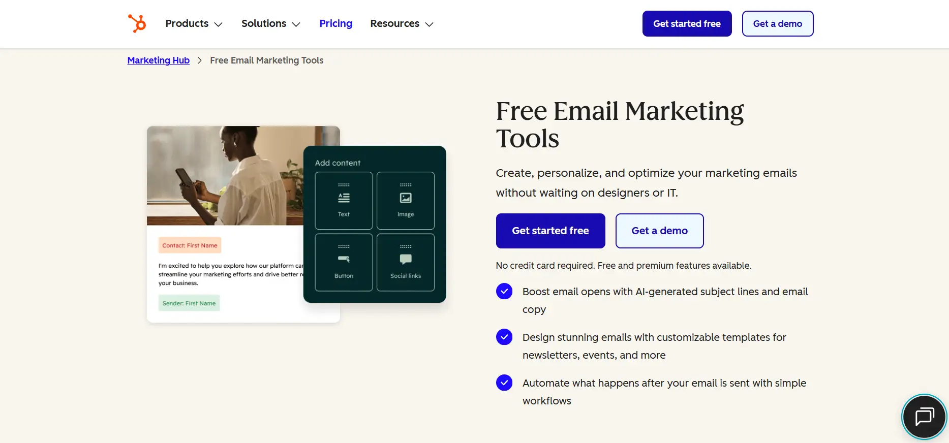 Hubspot email marketing software 